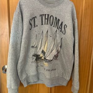 Hollister Gray St. Thomas Graphic Crewneck Sweater